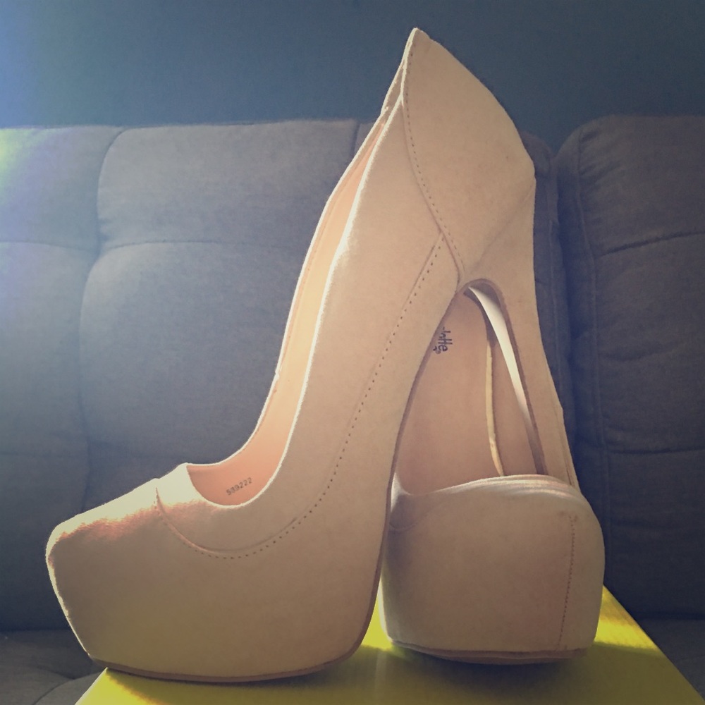 Nude Suede Heels